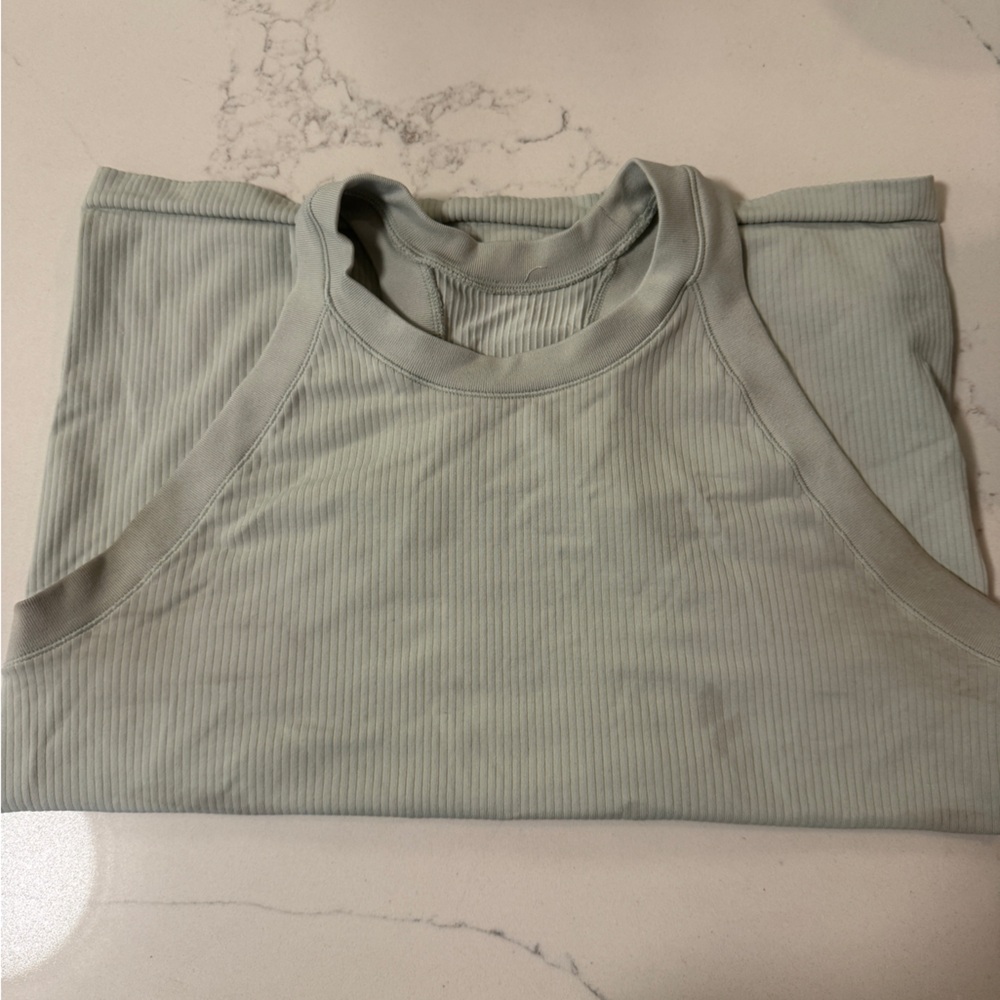 Athleta Light Green Ribbed Tank Top